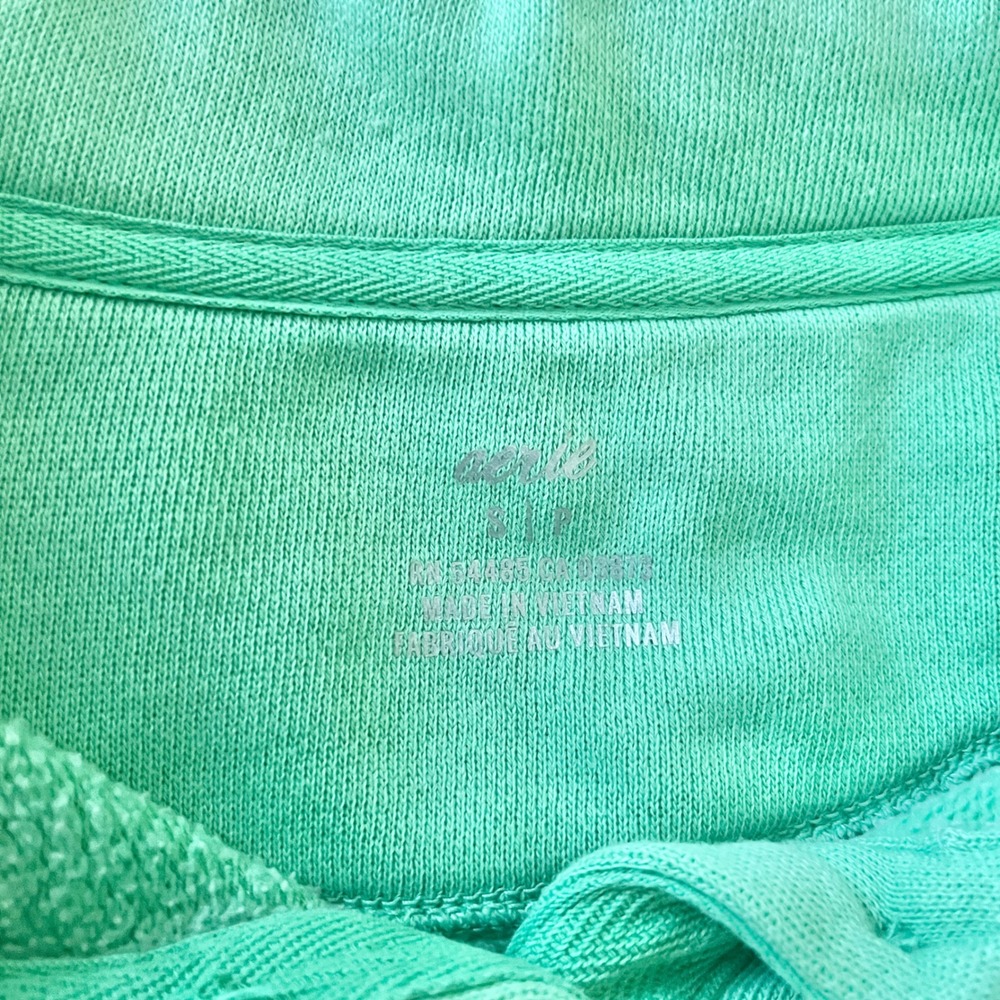 Aerie Sweatshirt Women's Small Mint Green Boxy Relaxed Lounge Coastal Preppy - Picture 3 of 12